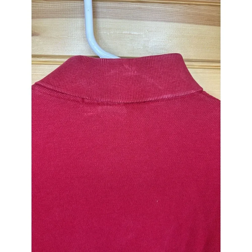Vintage Polo by Ralph Lauren Long Sleeve Rugby Polo Shirt‎ Red Large Made in USA